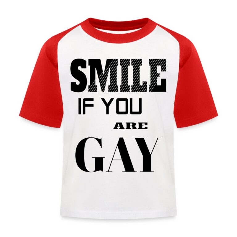 smile-if-you-are-gay-kinder-baseball-t-shirt-weiss-rot