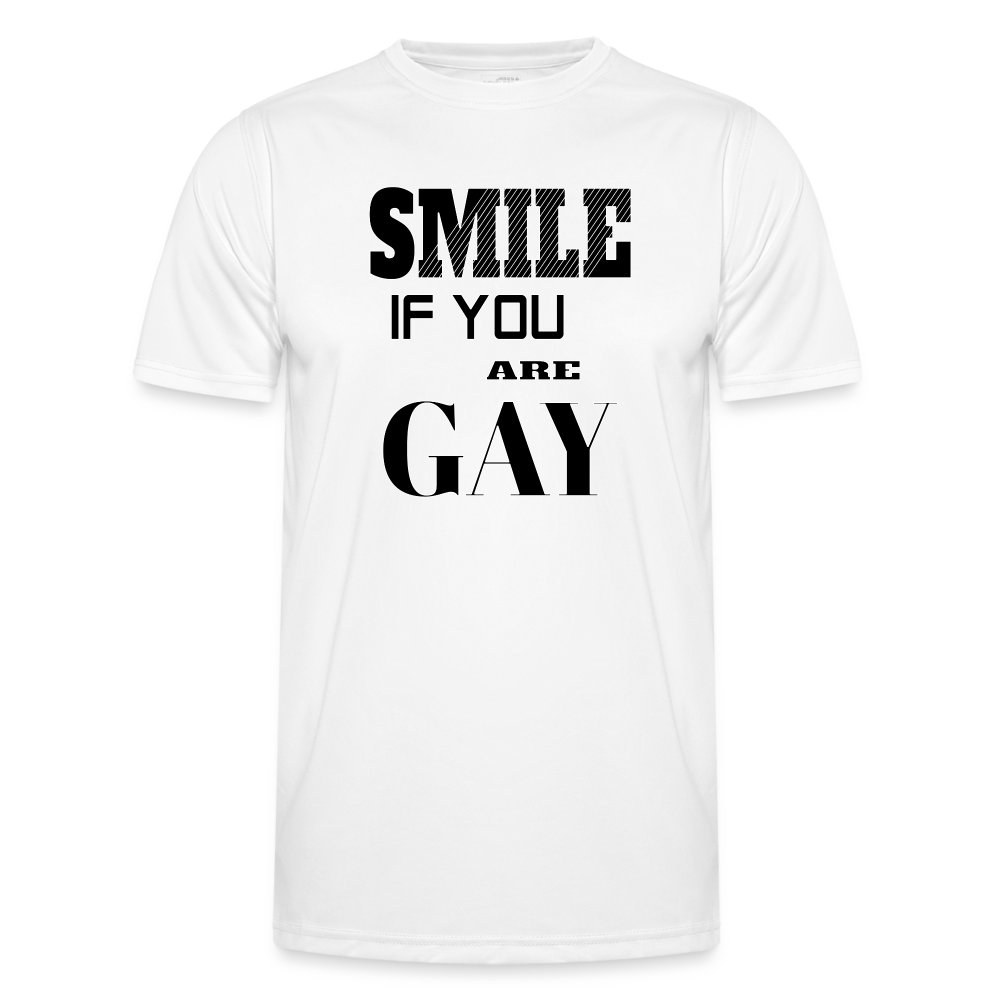 smile-if-you-are-gay-maenner-funktions-t-shirt-weiss