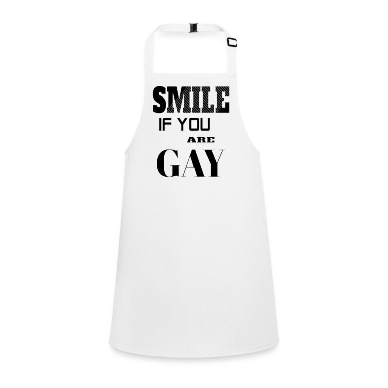 smile-if-you-are-gay-schuerze-fuer-kinder-weiss