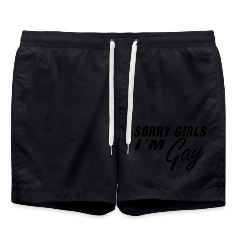 sorry-girls-im-gay-badeshorts-schwarz