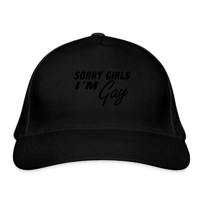 sorry-girls-im-gay-bio-baseballkappe-schwarz