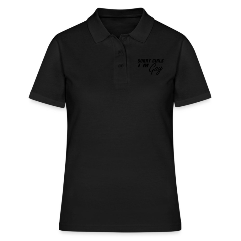 sorry-girls-im-gay-frauen-polo-shirt-schwarz