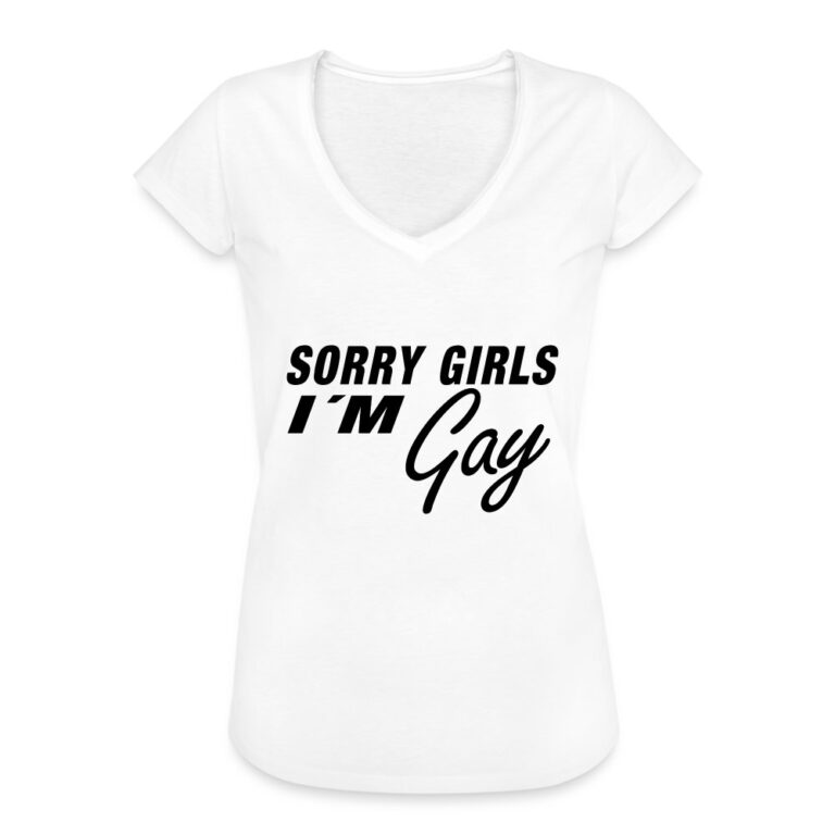 sorry-girls-im-gay-frauen-vintage-t-shirt-weiss