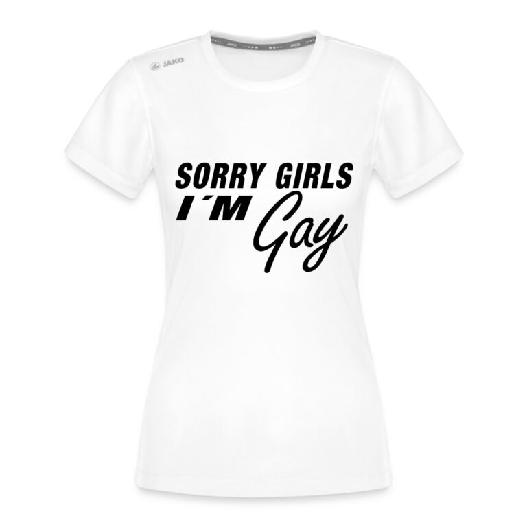 sorry-girls-im-gay-jako-frauen-t-shirt-run-20-weiss