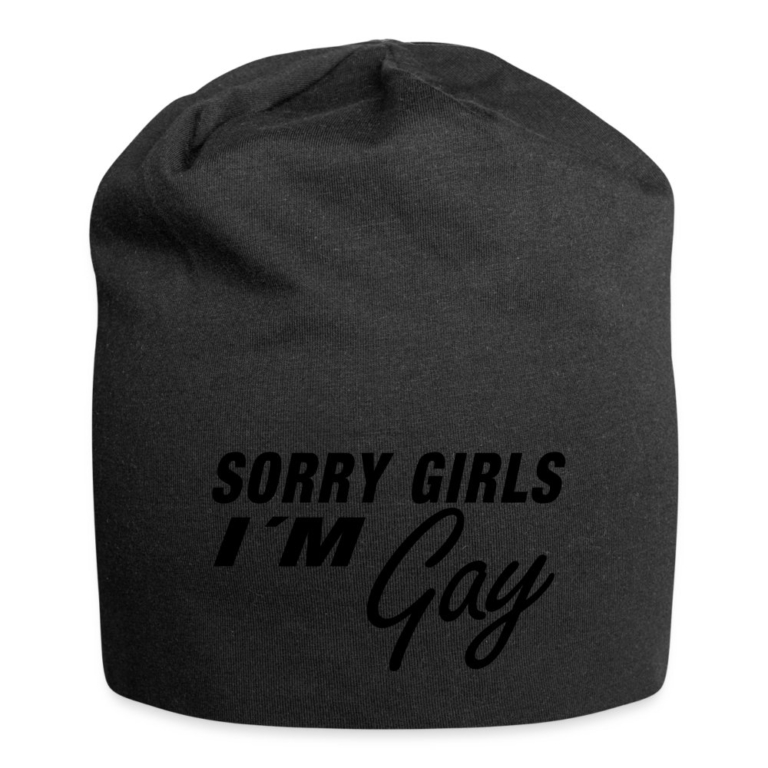 sorry-girls-im-gay-jersey-beanie-schwarz