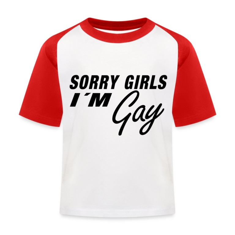 sorry-girls-im-gay-kinder-baseball-t-shirt-weiss-rot