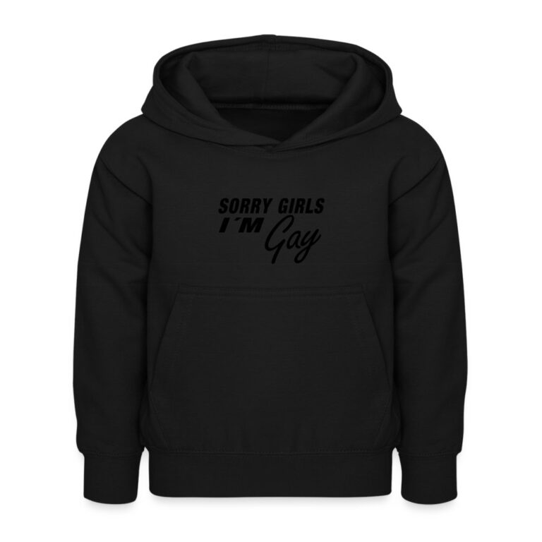 sorry-girls-im-gay-kinder-hoodie-schwarz