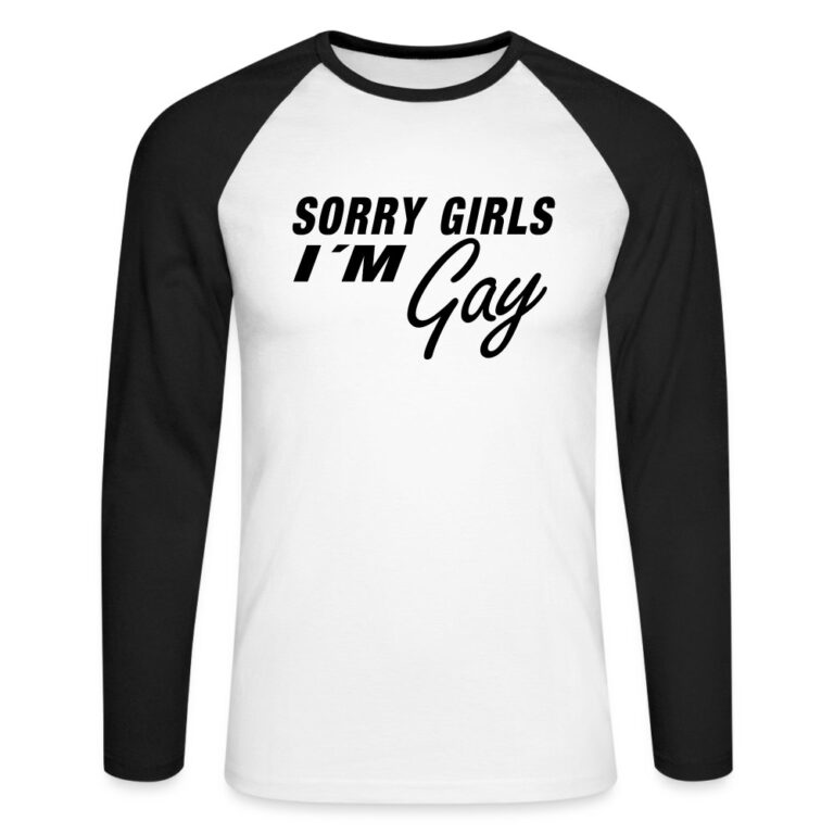 sorry-girls-im-gay-maenner-baseballshirt-langarm-weiss-schwarz