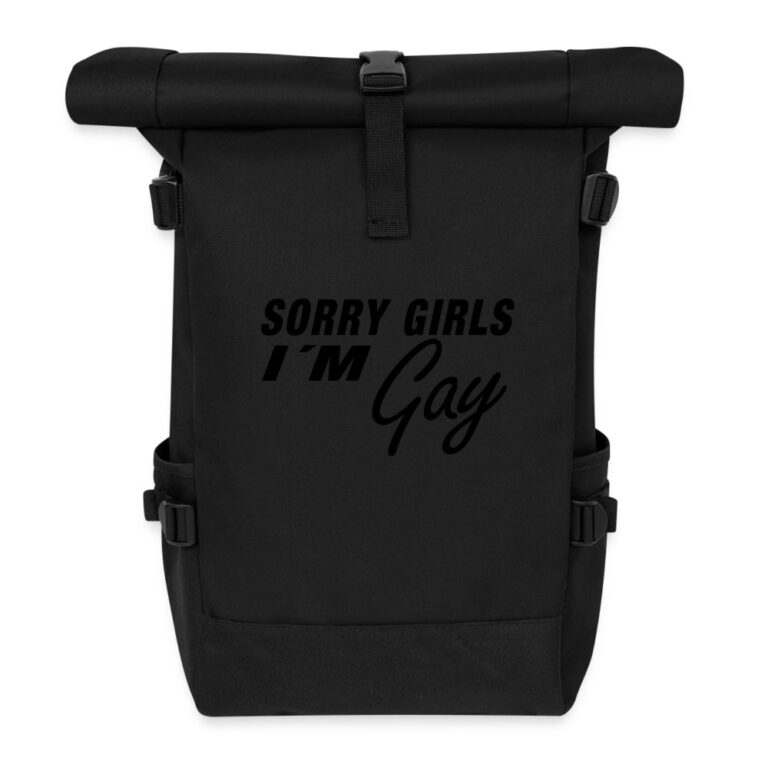 sorry-girls-im-gay-rolltop-rucksack-schwarz