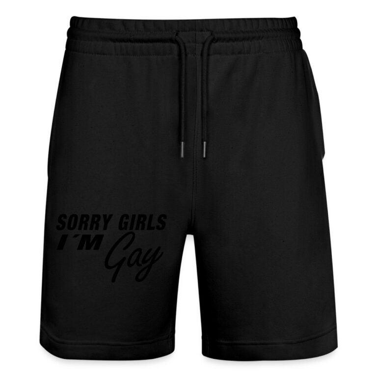 sorry-girls-im-gay-stanleystella-unisex-bio-joggingshorts-trainer-schwarz