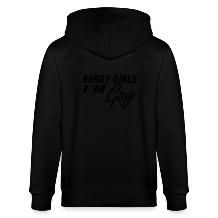 sorry-girls-im-gay-stanleystella-unisex-bio-kapuzenjacke-cultivator-schwarz