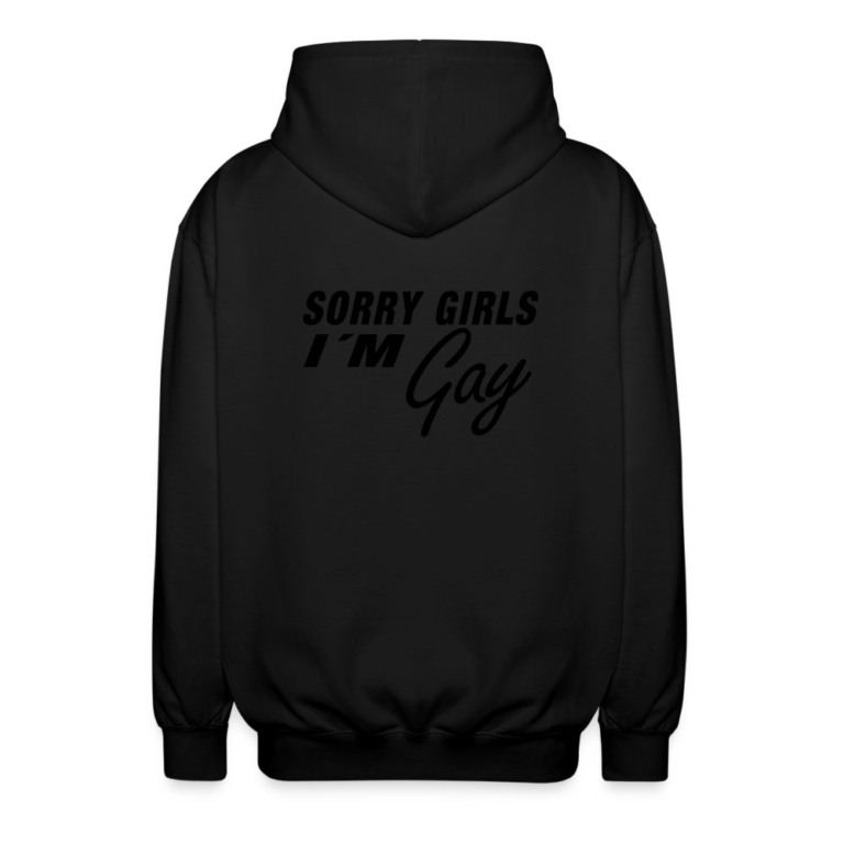 sorry-girls-im-gay-unisex-kapuzenjacke-schwarz