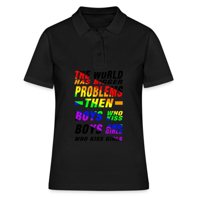 the-world-has-bigger-problems-frauen-polo-shirt-schwarz