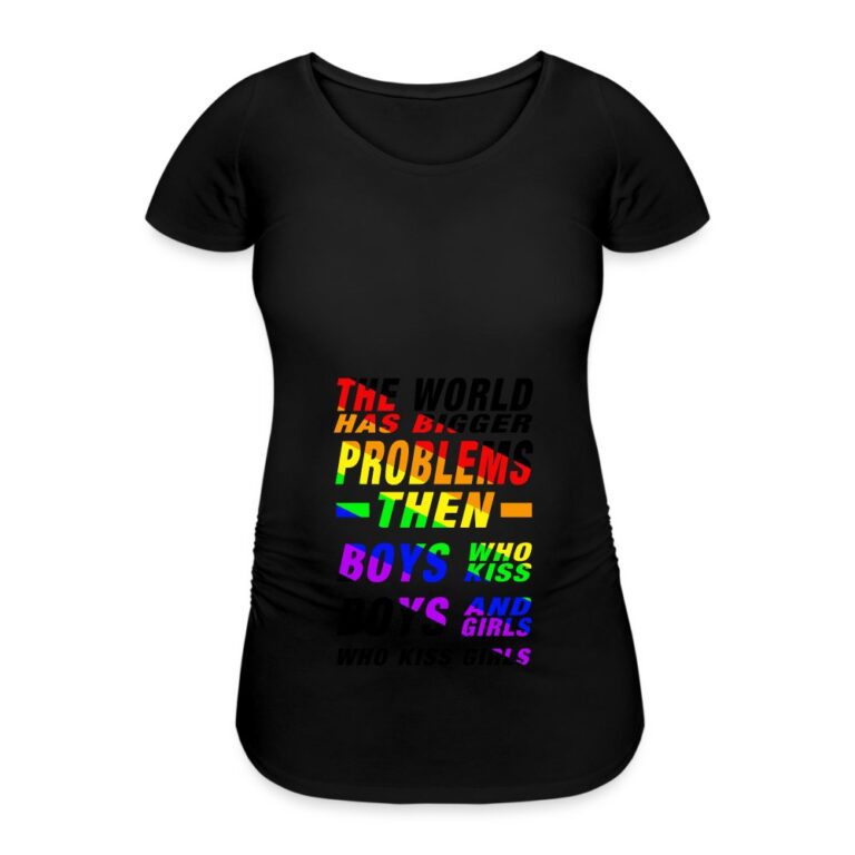 the-world-has-bigger-problems-frauen-schwangerschafts-t-shirt-schwarz