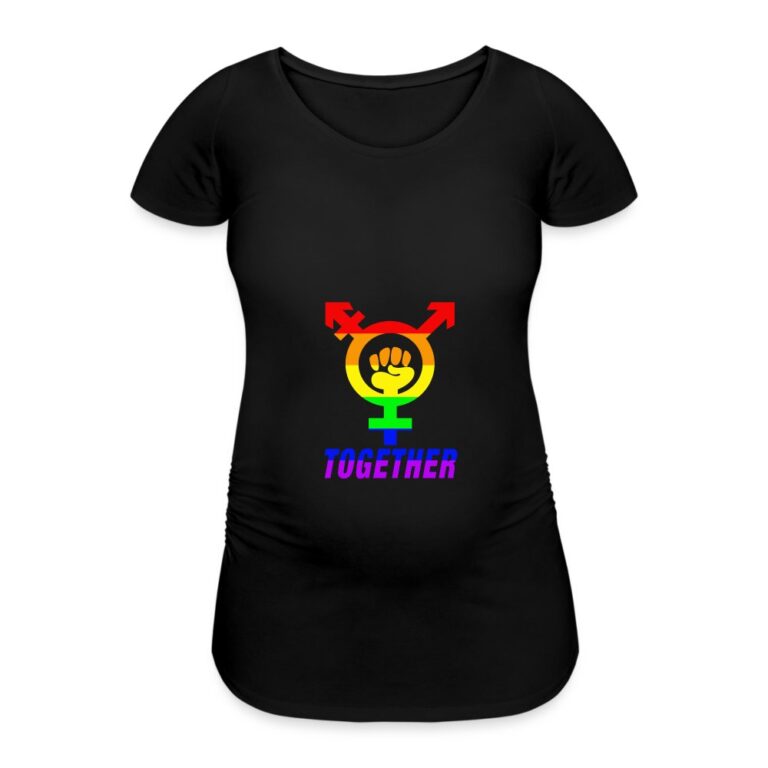 together-frauen-schwangerschafts-t-shirt-schwarz