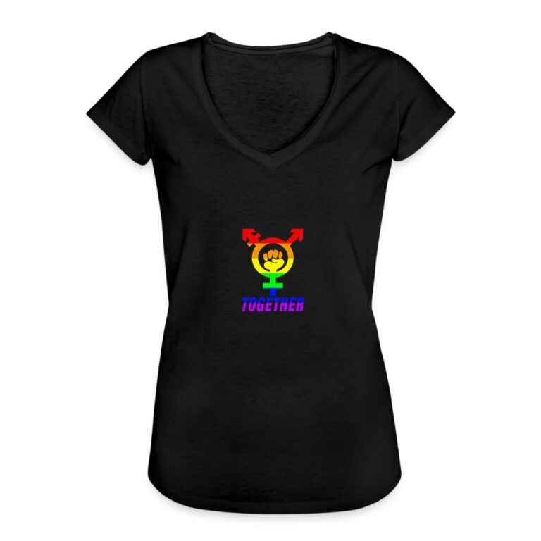 together-frauen-vintage-t-shirt-schwarz