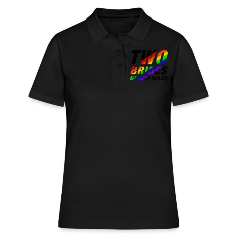 two-brides-are-better-than-one-frauen-polo-shirt-schwarz