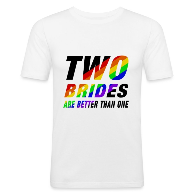 two-brides-are-better-than-one-maenner-slim-fit-t-shirt-weiss