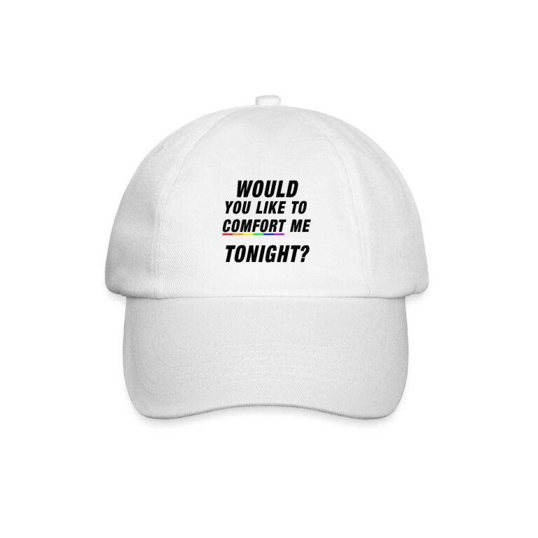 would-you-like-to-comfort-me-tonight-baseballkappe-weiss-weiss