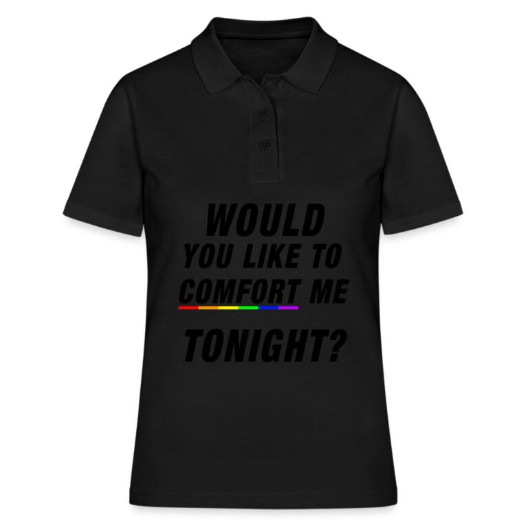 would-you-like-to-comfort-me-tonight-frauen-polo-shirt-schwarz