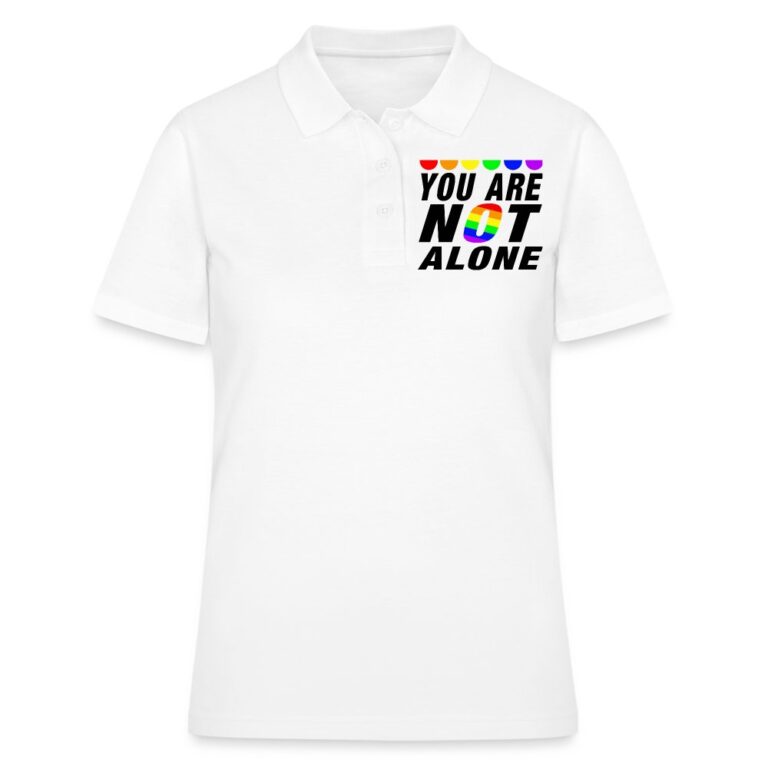 you-are-not-alone-frauen-polo-shirt-weiss