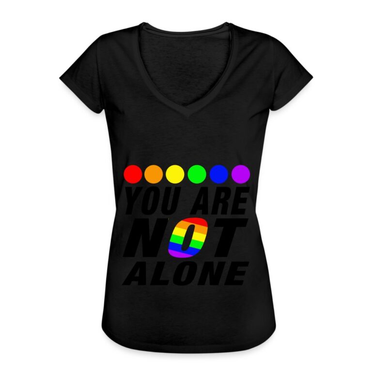 you-are-not-alone-frauen-vintage-t-shirt-schwarz