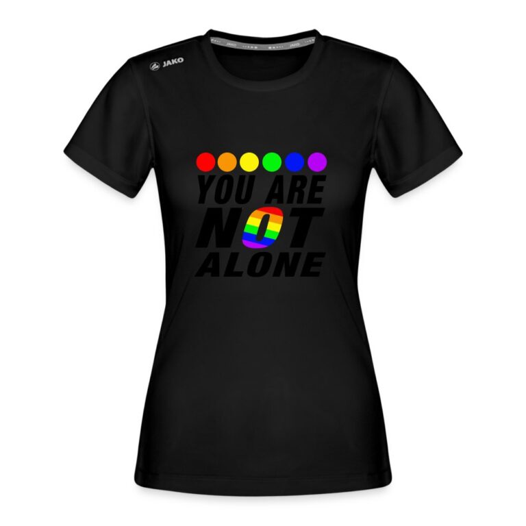 you-are-not-alone-jako-frauen-t-shirt-run-20-schwarz
