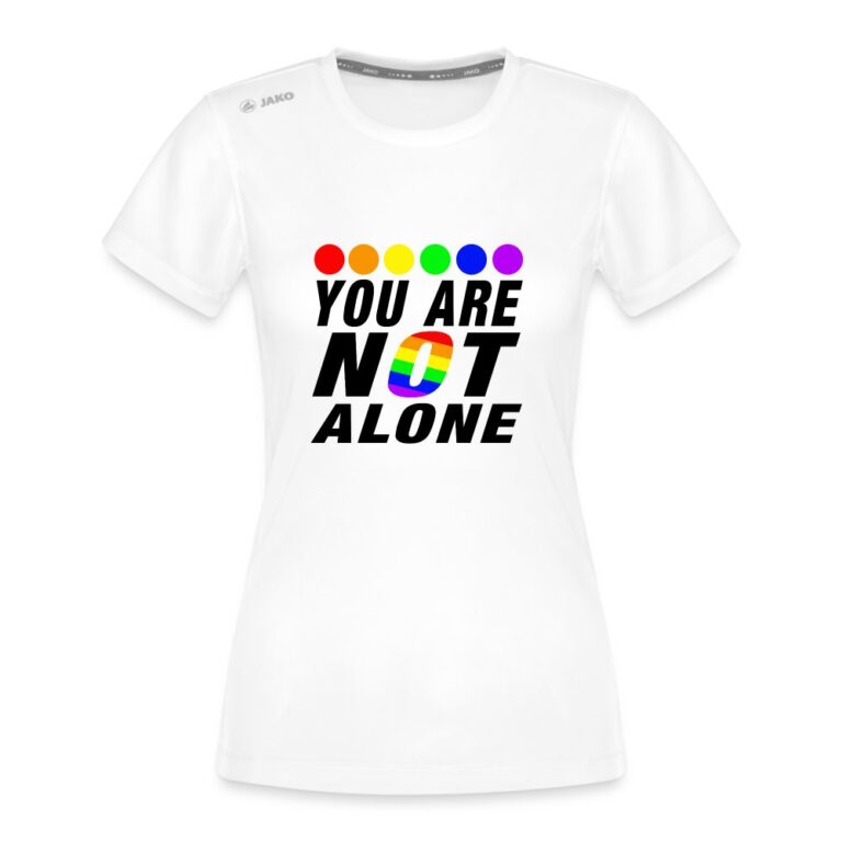 you-are-not-alone-jako-frauen-t-shirt-run-20-weiss