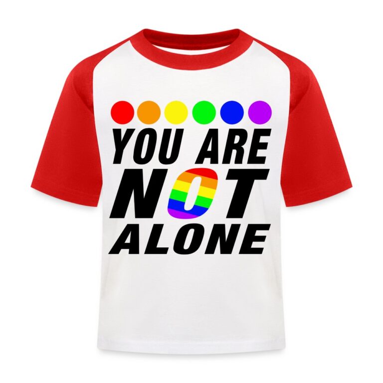 you-are-not-alone-kinder-baseball-t-shirt-weiss-rot