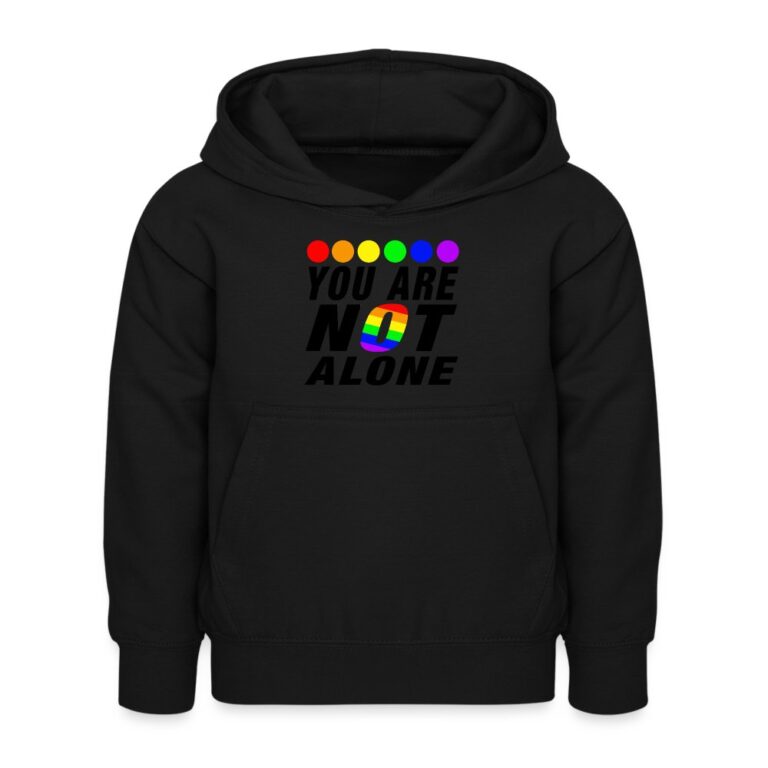 you-are-not-alone-kinder-hoodie-schwarz