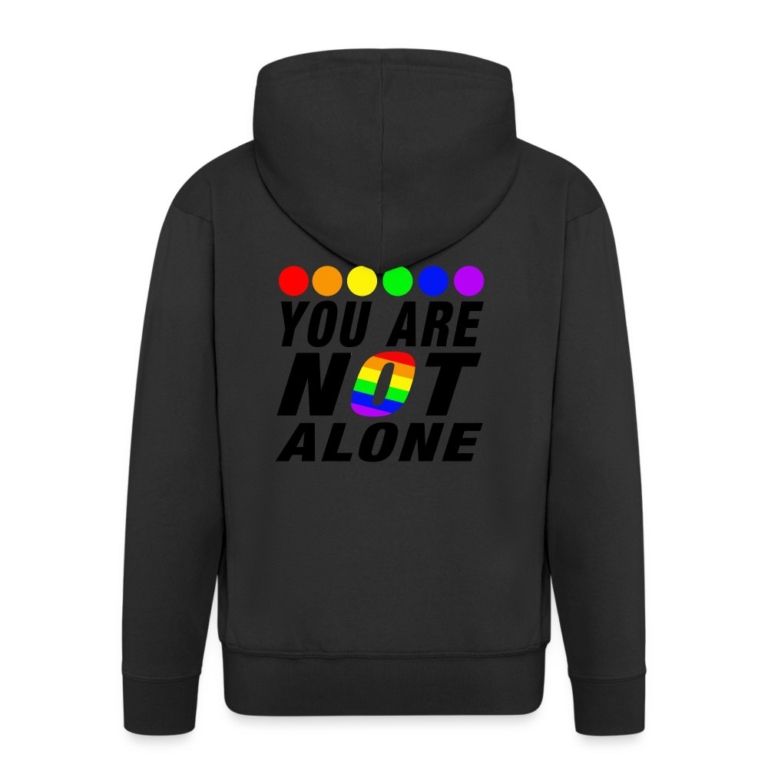 you-are-not-alone-maenner-premium-kapuzenjacke-schwarz