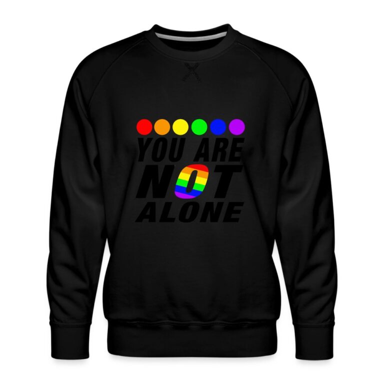 you-are-not-alone-maenner-premium-pullover-schwarz