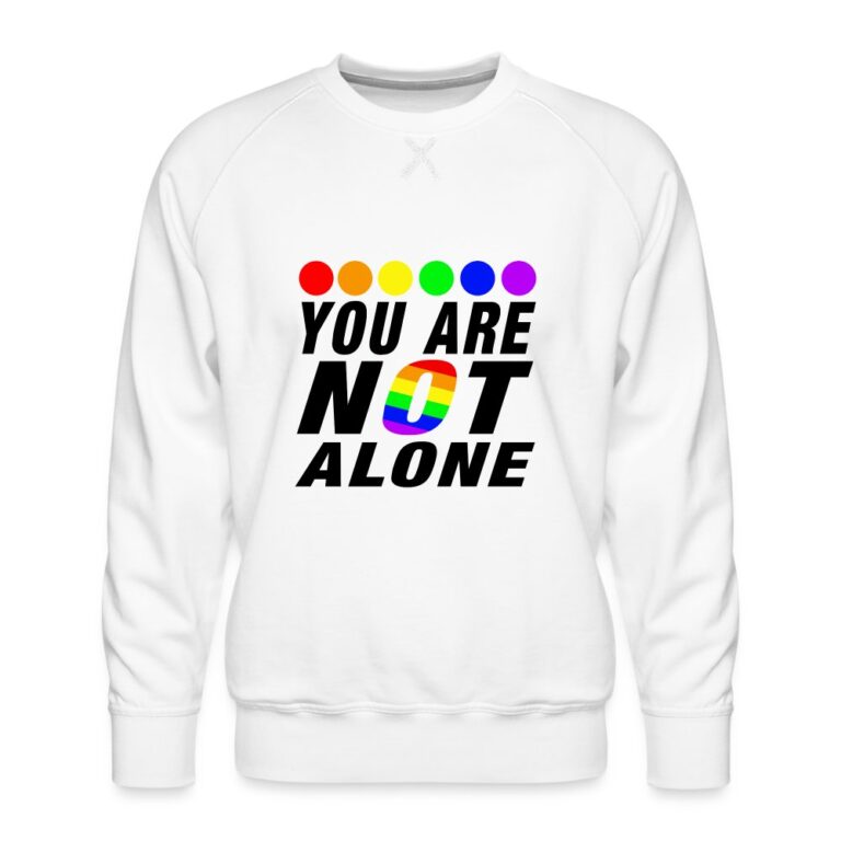 you-are-not-alone-maenner-premium-pullover-weiss