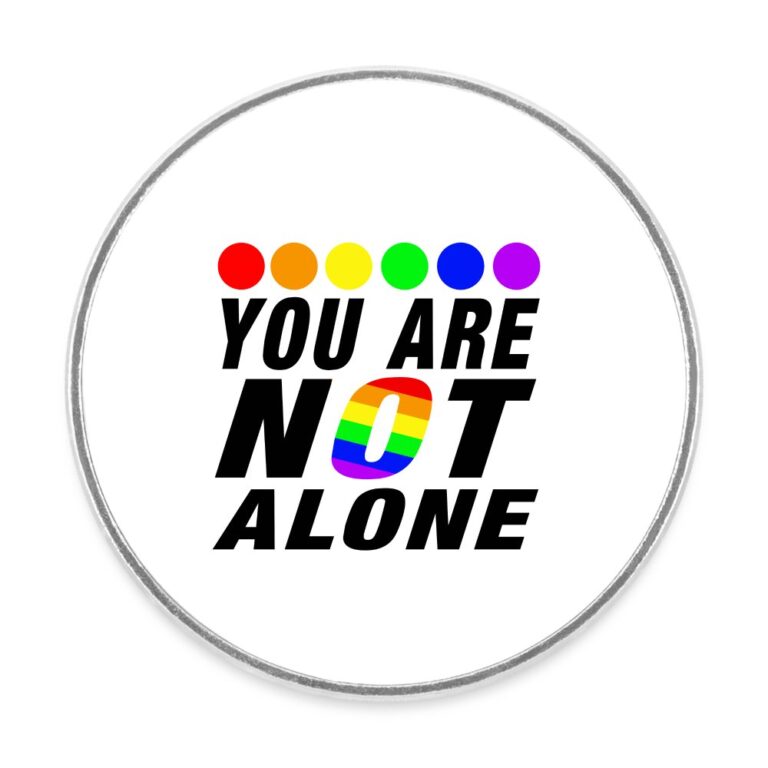 you-are-not-alone-runder-kuehlschrankmagnet-weiss