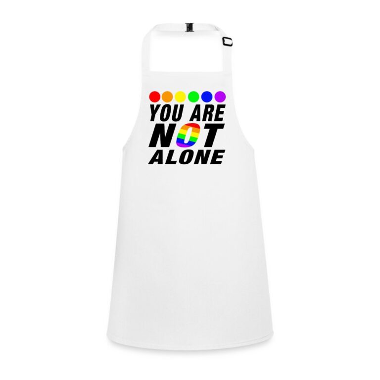 you-are-not-alone-schuerze-fuer-kinder-weiss