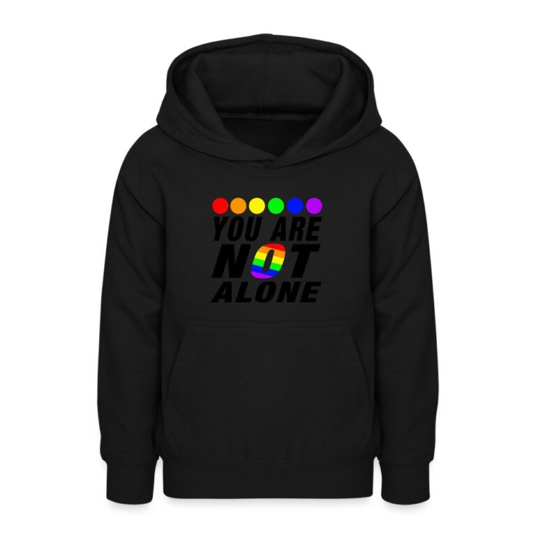 you-are-not-alone-teenager-hoodie-schwarz
