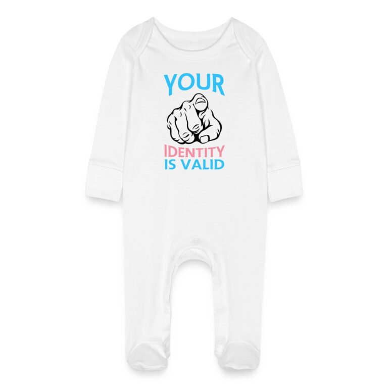 your-identity-is-valid-transgender-pride-baby-bio-schlafanzug-mit-kratzhandschuhen-weiss
