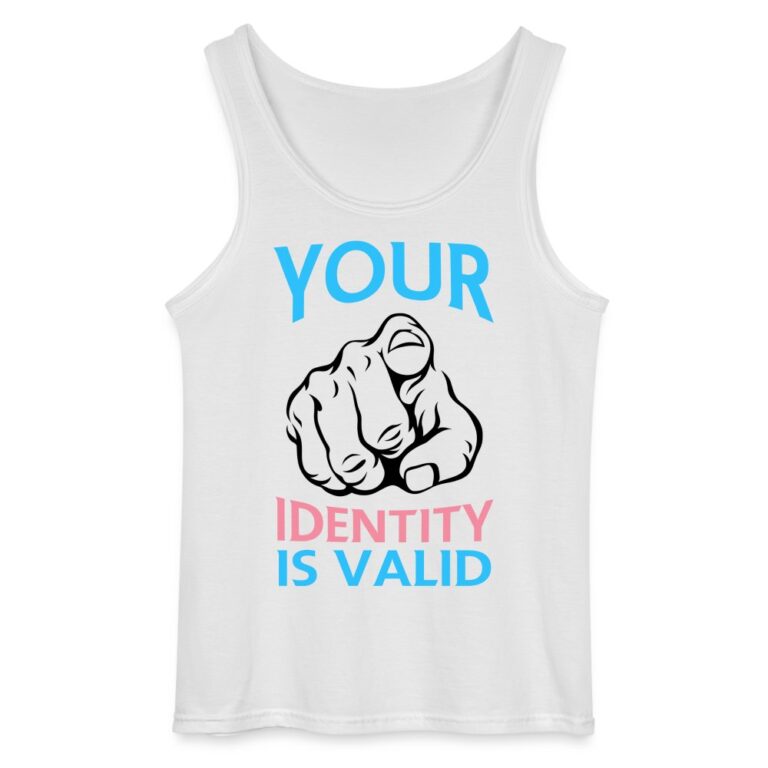 your-identity-is-valid-transgender-pride-gildan-maenner-tank-top-weiss