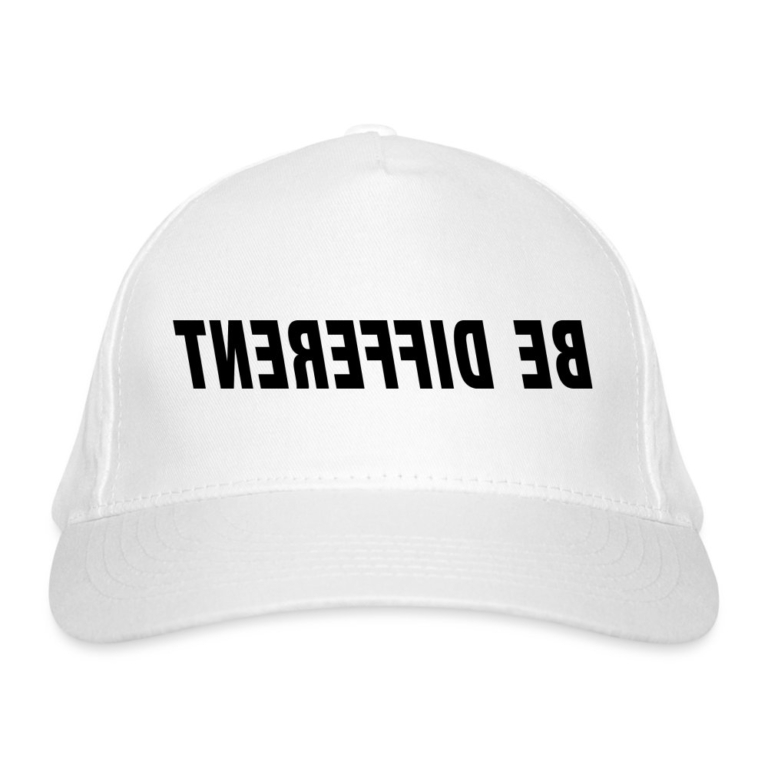 be-different-bio-baseballkappe-weiss