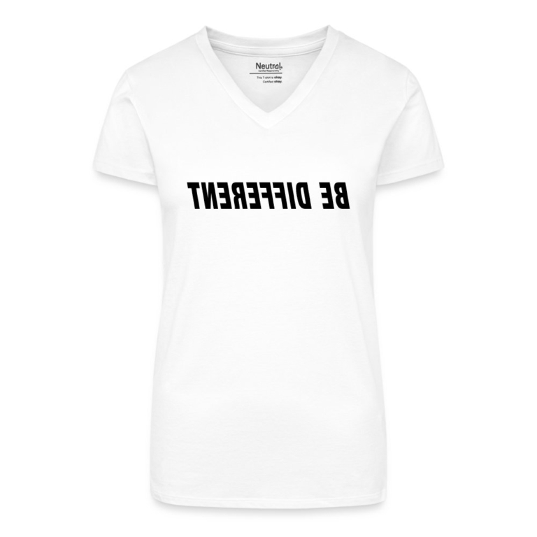 be-different-bio-frauen-t-shirt-mit-v-ausschnitt-weiss