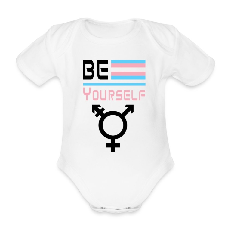 be-yourself-transgender-pride-baby-bio-kurzarm-body-weiss