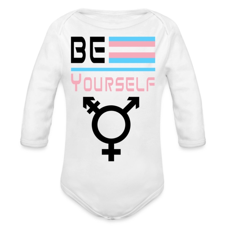 be-yourself-transgender-pride-baby-bio-langarm-body-weiss