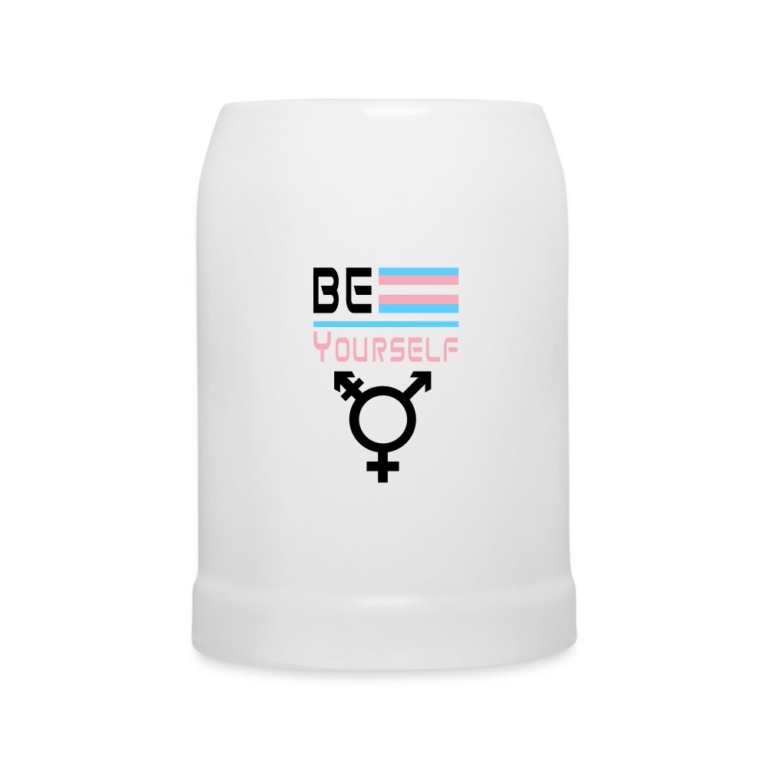 be-yourself-transgender-pride-bierkrug-weiss