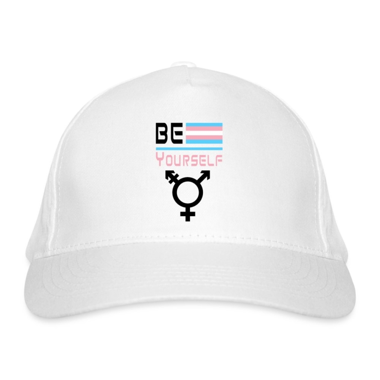 be-yourself-transgender-pride-bio-baseballkappe-weiss