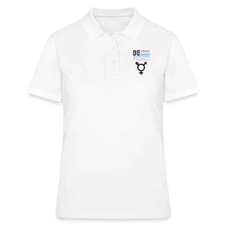 be-yourself-transgender-pride-frauen-polo-shirt-weiss