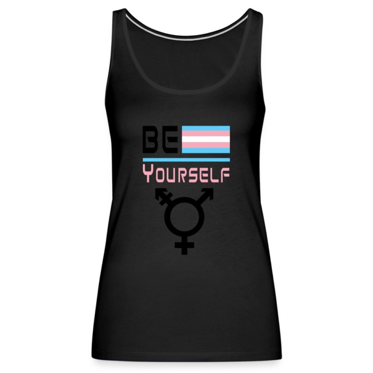 be-yourself-transgender-pride-frauen-premium-tank-top-schwarz