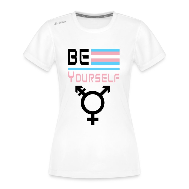 be-yourself-transgender-pride-jako-frauen-t-shirt-run-20-weiss