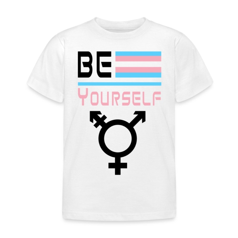 be-yourself-transgender-pride-kinder-t-shirt-weiss