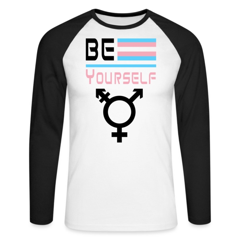 be-yourself-transgender-pride-maenner-baseballshirt-langarm-weiss-schwarz