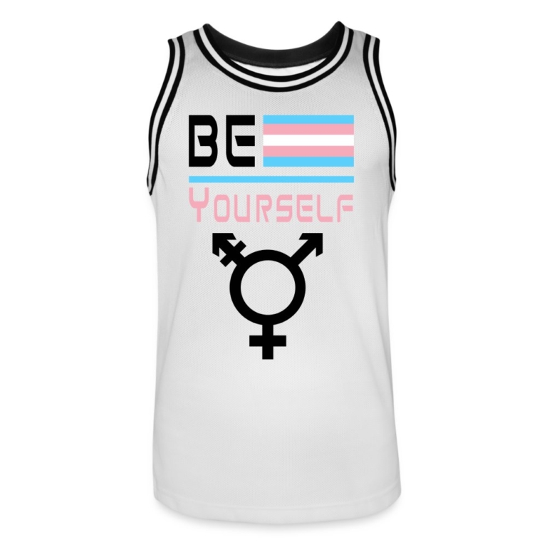 be-yourself-transgender-pride-maenner-basketball-trikot-weiss-schwarz